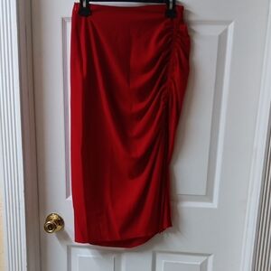 Zara Vibrant Red Midi Skirt